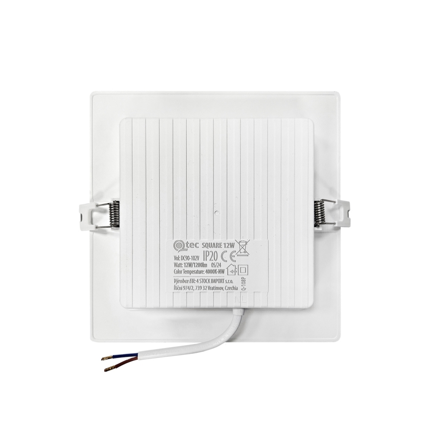 LED įleidžiamas lubinis šviestuvas SQUARE LED/12W/230V 4000K 17x17 cm balta