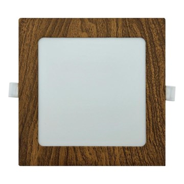 LED įleidžiamas lubinis šviestuvas SQUARE LED/12W/230V 4200K 16,8x16,8 cm ruda