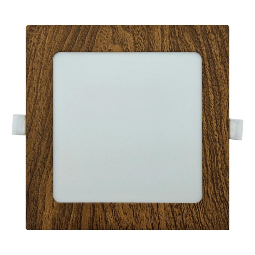 LED įleidžiamas lubinis šviestuvas SQUARE LED/12W/230V 4200K 16,8x16,8 cm ruda