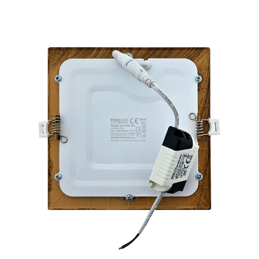 LED įleidžiamas lubinis šviestuvas SQUARE LED/12W/230V 4200K 16,8x16,8 cm ruda