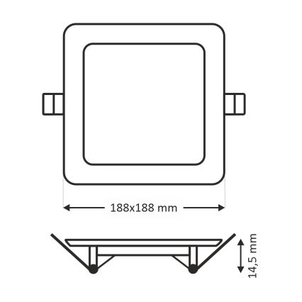 LED įleidžiamas lubinis šviestuvas SQUARE LED/15W/230V 4200K 18,8x18,8 cm balta