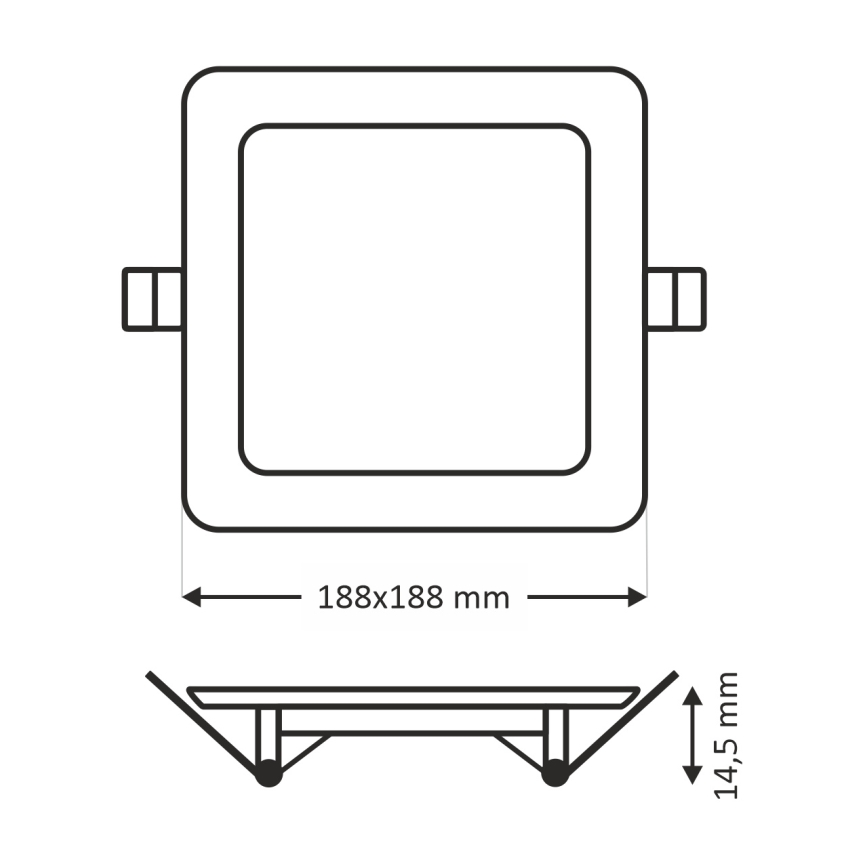 LED įleidžiamas lubinis šviestuvas SQUARE LED/15W/230V 4200K 18,8x18,8 cm balta