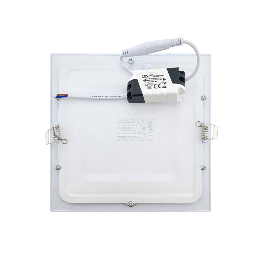 LED įleidžiamas lubinis šviestuvas SQUARE LED/15W/230V 6500K 18,8x18,8 cm balta