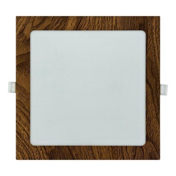 LED įleidžiamas lubinis šviestuvas SQUARE LED/18W/230V 4200K 22x22 cm ruda
