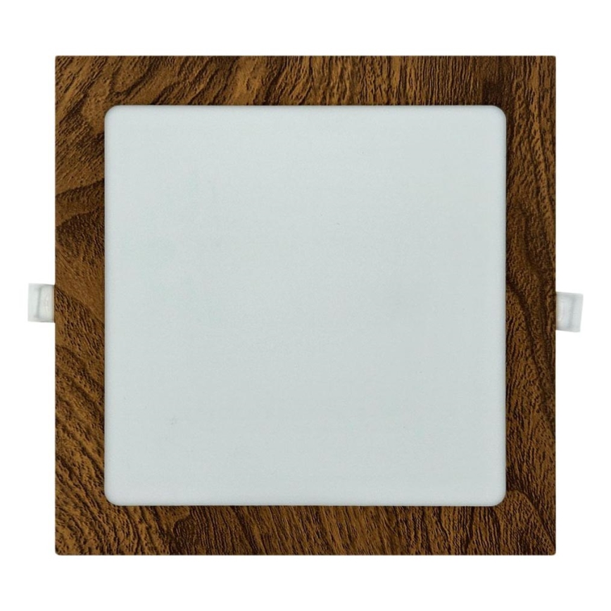 LED įleidžiamas lubinis šviestuvas SQUARE LED/18W/230V 4200K 22x22 cm ruda