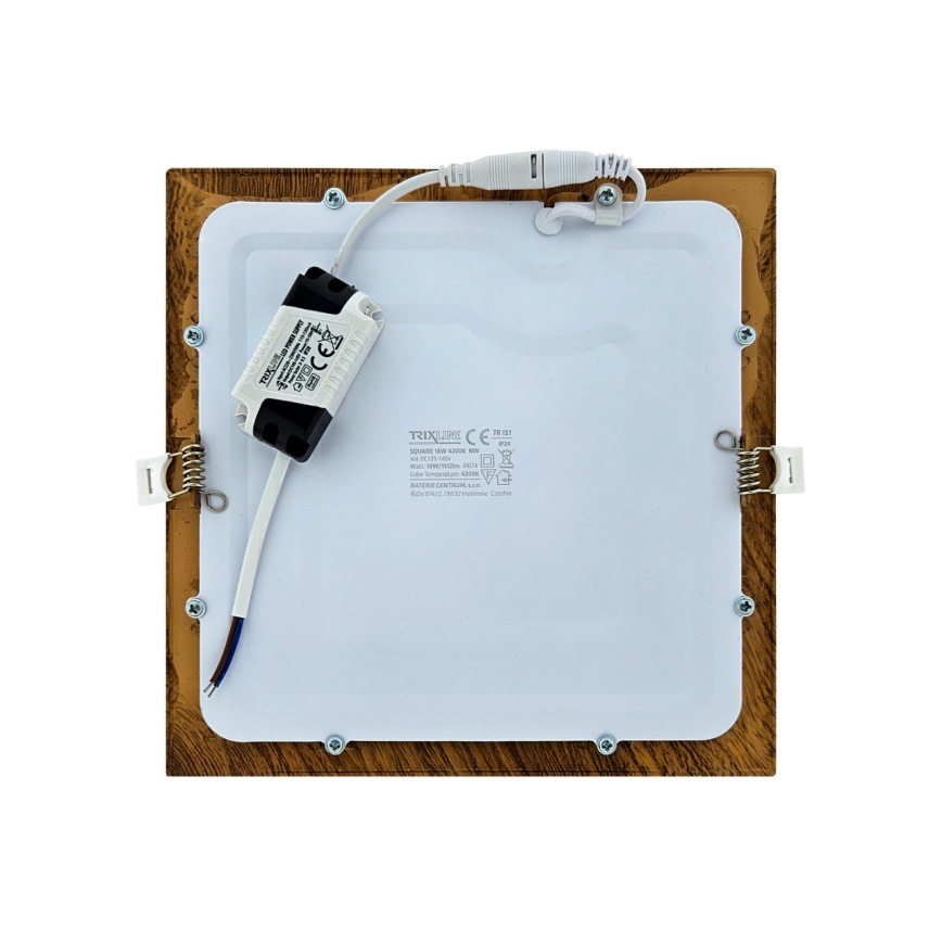 LED įleidžiamas lubinis šviestuvas SQUARE LED/18W/230V 4200K 22x22 cm ruda