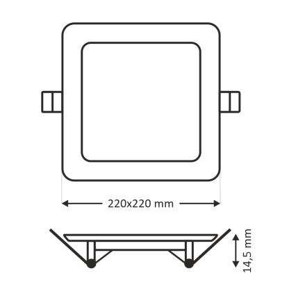 LED įleidžiamas lubinis šviestuvas SQUARE LED/18W/230V 4200K 22x22 cm ruda