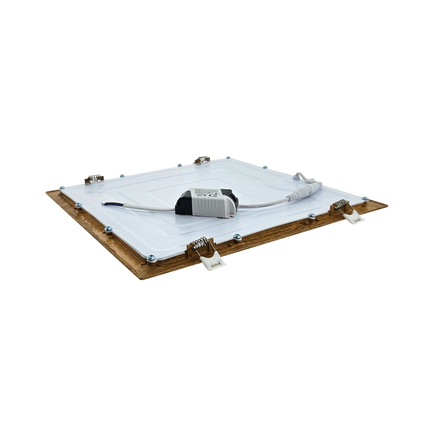 LED įleidžiamas lubinis šviestuvas SQUARE LED/24W/230V 4200K 29,2x29,2 cm ruda