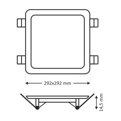 LED įleidžiamas lubinis šviestuvas SQUARE LED/24W/230V 4200K 29,2x29,2 cm ruda