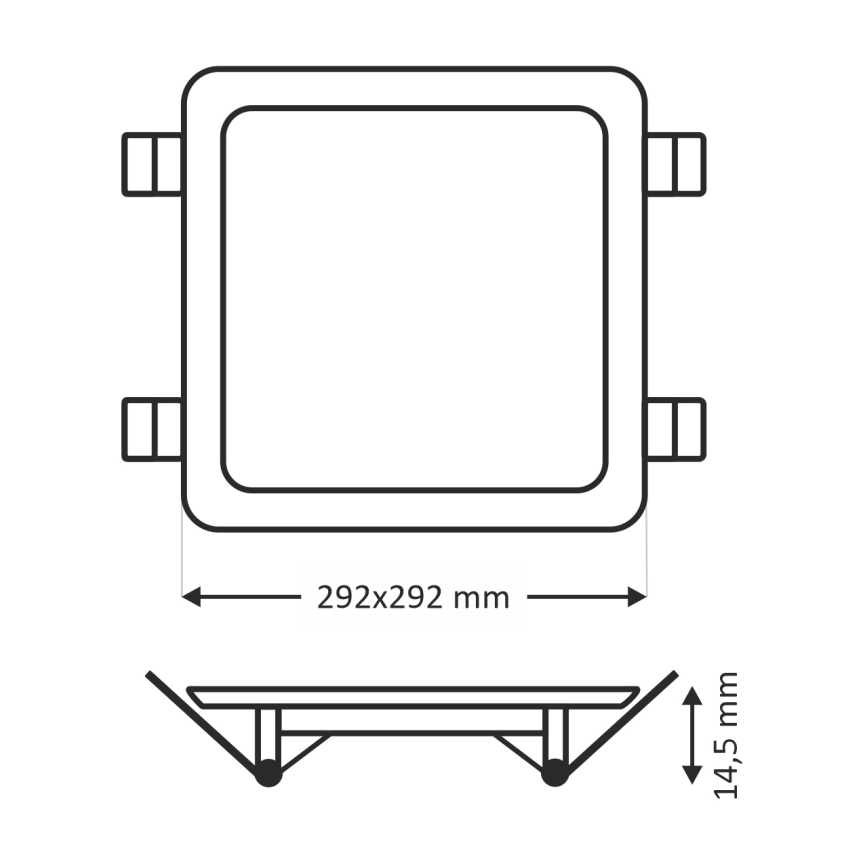 LED įleidžiamas lubinis šviestuvas SQUARE LED/24W/230V 4200K 29,2x29,2 cm ruda