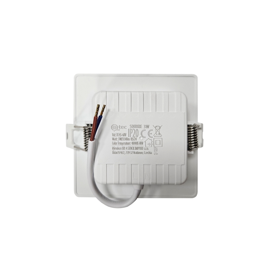 LED įleidžiamas lubinis šviestuvas SQUARE LED/3W/230V 4000K 9x9 cm balta