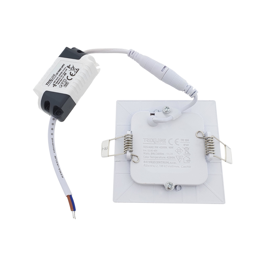 LED įleidžiamas lubinis šviestuvas SQUARE LED/3W/230V 4200K 8,3x8,3 cm balta