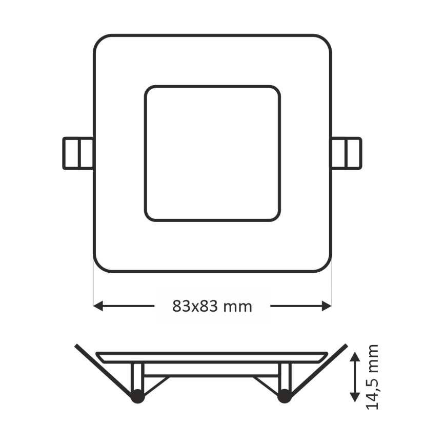 LED įleidžiamas lubinis šviestuvas SQUARE LED/3W/230V 4200K 8,3x8,3 cm balta