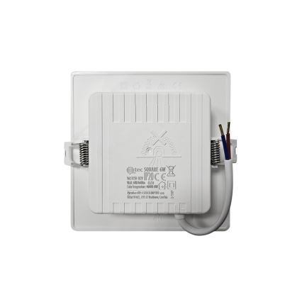 LED įleidžiamas lubinis šviestuvas SQUARE LED/6W/230V 4000K 12x12 cm balta