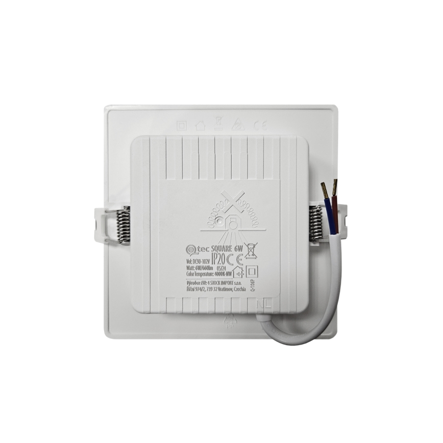 LED įleidžiamas lubinis šviestuvas SQUARE LED/6W/230V 4000K 12x12 cm balta