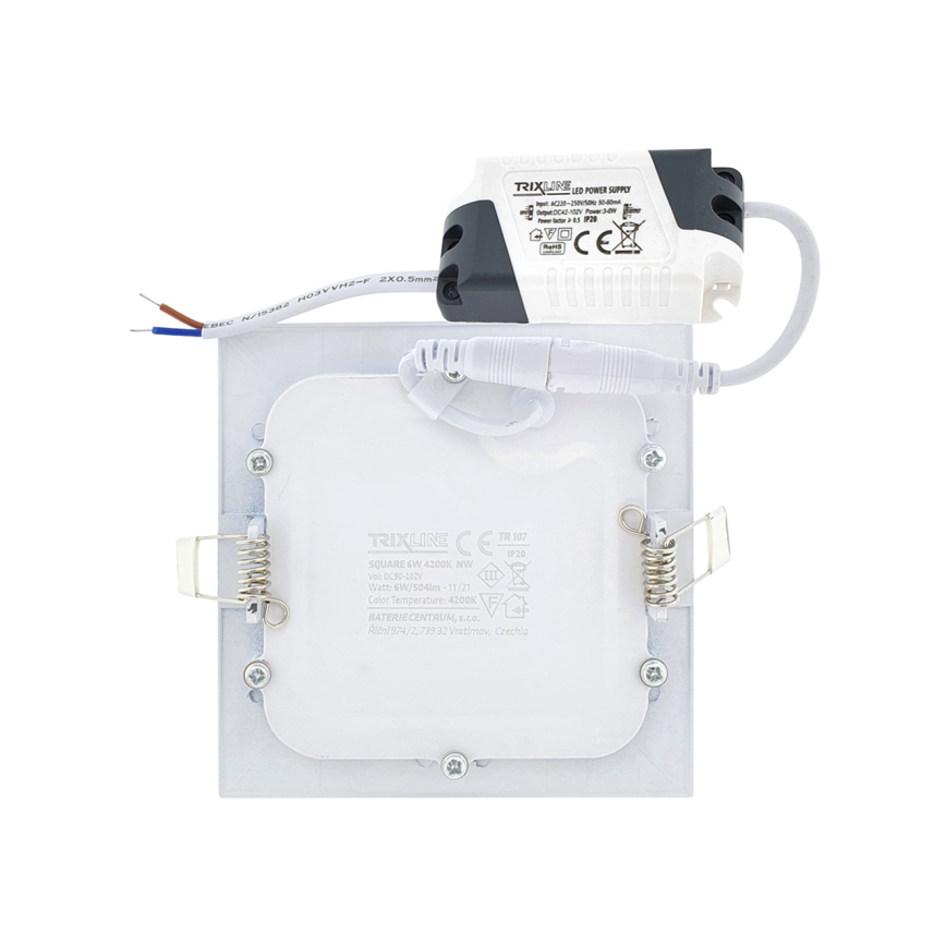 LED įleidžiamas lubinis šviestuvas SQUARE LED/6W/230V 4200K 11,8x11,8 cm balta