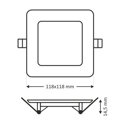 LED įleidžiamas lubinis šviestuvas SQUARE LED/6W/230V 4200K 11,8x11,8 cm balta