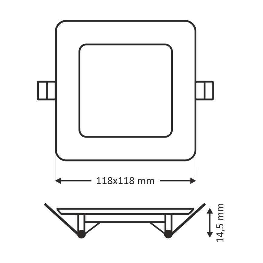LED įleidžiamas lubinis šviestuvas SQUARE LED/6W/230V 4200K 11,8x11,8 cm balta