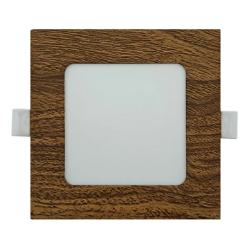 LED įleidžiamas lubinis šviestuvas SQUARE LED/6W/230V 4200K 11,8x11,8 cm ruda
