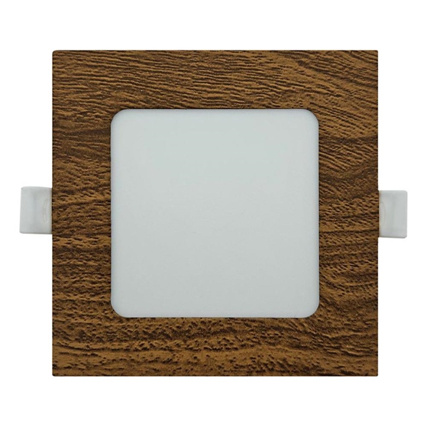 LED įleidžiamas lubinis šviestuvas SQUARE LED/6W/230V 4200K 11,8x11,8 cm ruda