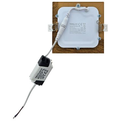 LED įleidžiamas lubinis šviestuvas SQUARE LED/6W/230V 4200K 11,8x11,8 cm ruda