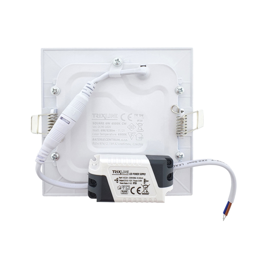 LED įleidžiamas lubinis šviestuvas SQUARE LED/6W/230V 6500K 11,8x11,8 cm balta