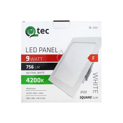 LED įleidžiamas lubinis šviestuvas SQUARE LED/9W/230V 4200K 14,6x14,6 cm balta
