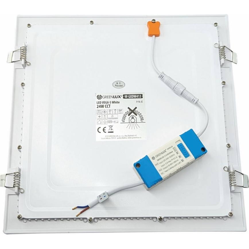 LED įleidžiamas lubinis šviestuvas VEGA LED/24W/230V 2900/3900/5800K 30x30 cm balta