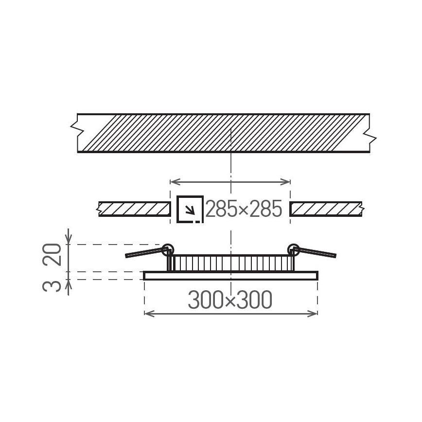 LED įleidžiamas lubinis šviestuvas VEGA LED/24W/230V 2900/3900/5800K 30x30 cm balta