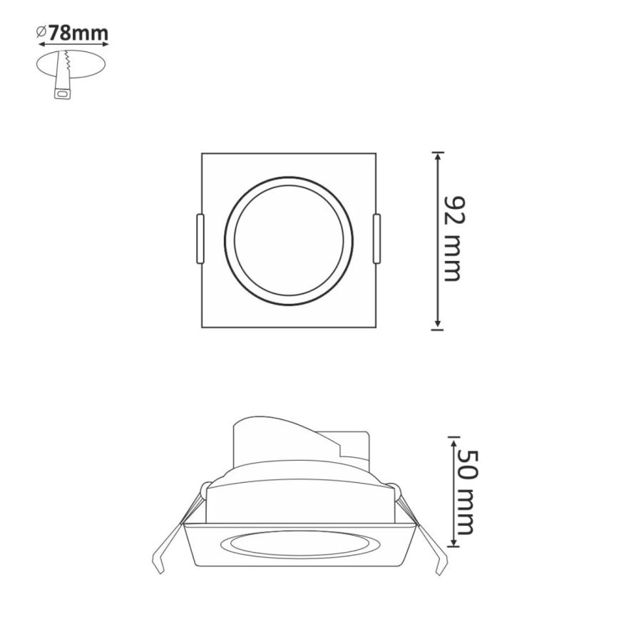 LED įleidžiamas lubinis šviestuvas VENUS LED/7W/230V sidabras kampinis