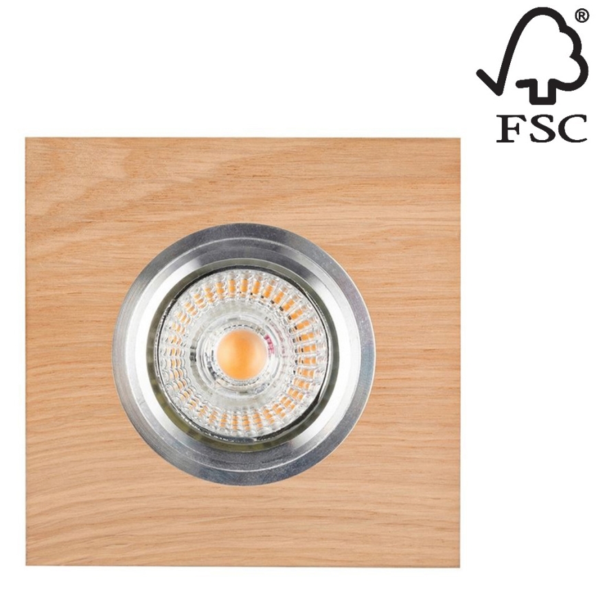 LED įleidžiamas lubinis šviestuvas VITAR 1xGU10/5W/230V CRI 90 ąžuolas – FSC sertifikuota