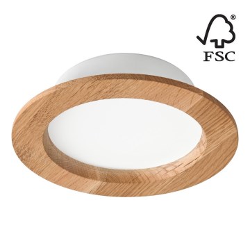 LED įleidžiamas lubinis šviestuvas WOODY SPOT LED/12,5W/230V 3000K ąžuolas ø 16 cm