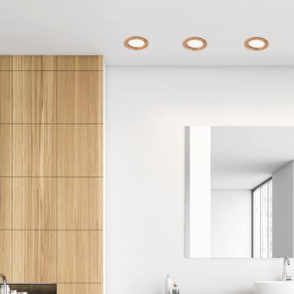 LED įleidžiamas lubinis šviestuvas WOODY SPOT LED/12,5W/230V 3000K ąžuolas ø 16 cm