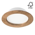 LED įleidžiamas lubinis šviestuvas WOODY SPOT LED/12,5W/230V 3000K graikinis riešutas ø 16 cm