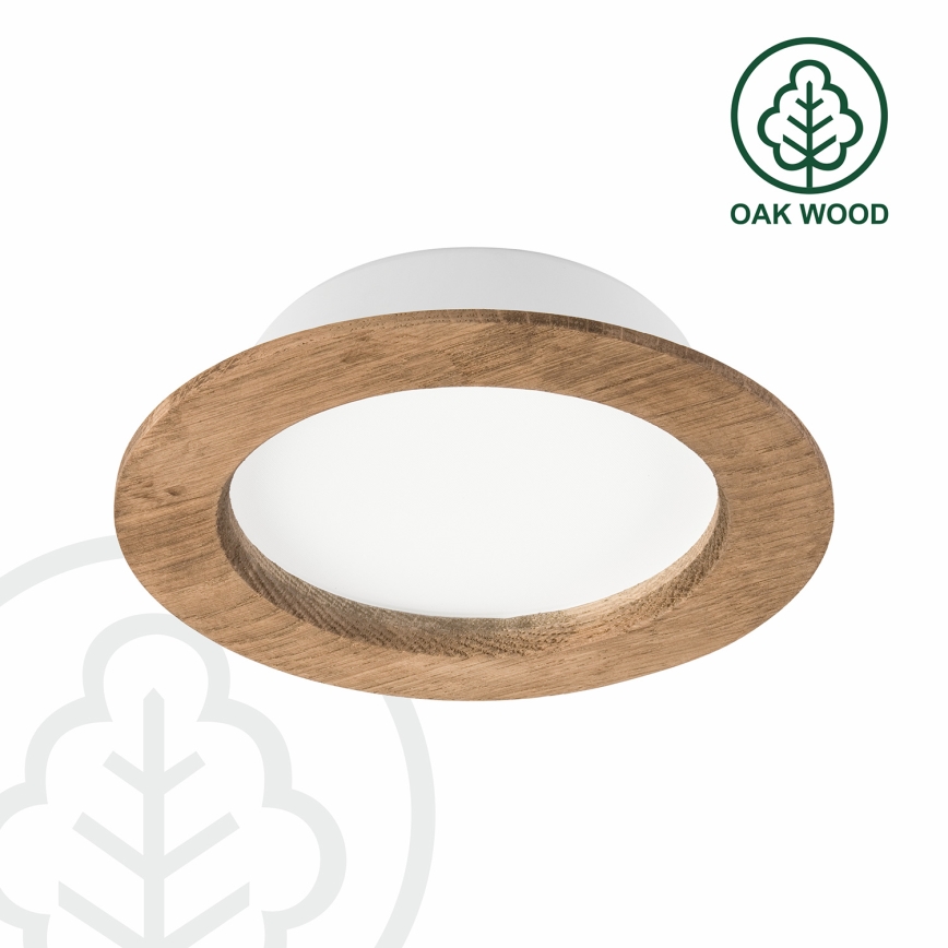 LED įleidžiamas lubinis šviestuvas WOODY SPOT LED/12,5W/230V 3000K graikinis riešutas ø 16 cm