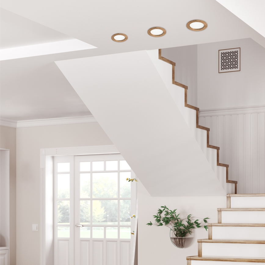 LED įleidžiamas lubinis šviestuvas WOODY SPOT LED/12,5W/230V 3000K graikinis riešutas ø 16 cm