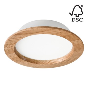 LED įleidžiamas lubinis šviestuvas WOODY SPOT LED/16,5W/230V 4000K ąžuolas ø 18,5 cm