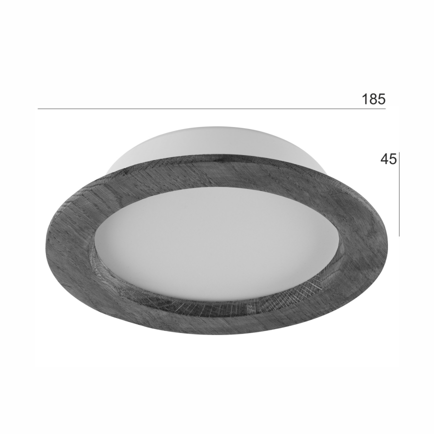 LED įleidžiamas lubinis šviestuvas WOODY SPOT LED/16,5W/230V 4000K ąžuolas ø 18,5 cm