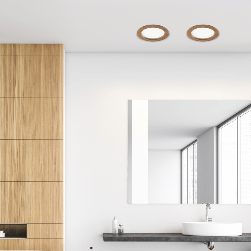 LED įleidžiamas lubinis šviestuvas WOODY SPOT LED/16,5W/230V 4000K graikinis riešutas ø 18,5 cm