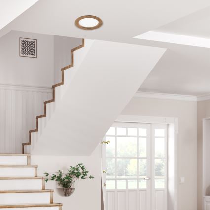 LED įleidžiamas lubinis šviestuvas WOODY SPOT LED/16,5W/230V 4000K graikinis riešutas ø 18,5 cm