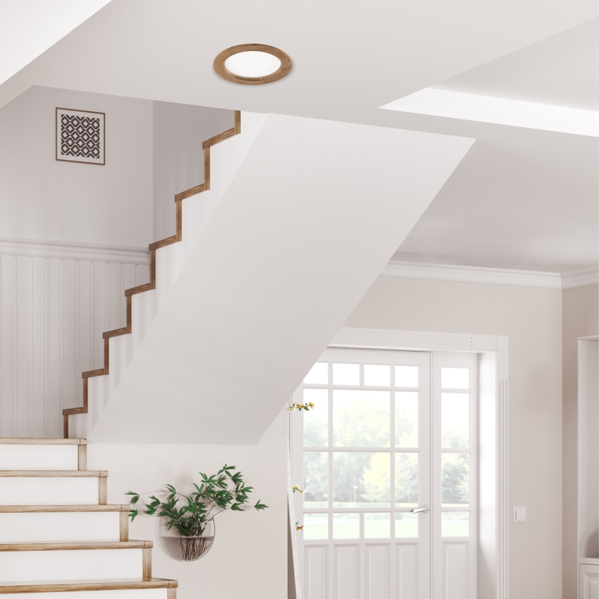 LED įleidžiamas lubinis šviestuvas WOODY SPOT LED/16,5W/230V 4000K graikinis riešutas ø 18,5 cm