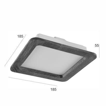LED įleidžiamas lubinis šviestuvas WOODY SPOT LED/17W/230V 3000K ąžuolas 18,5x18,5 cm