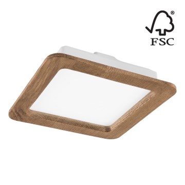 LED įleidžiamas lubinis šviestuvas WOODY SPOT LED/17W/230V 3000K graikinis riešutas 18,5x18,5 cm