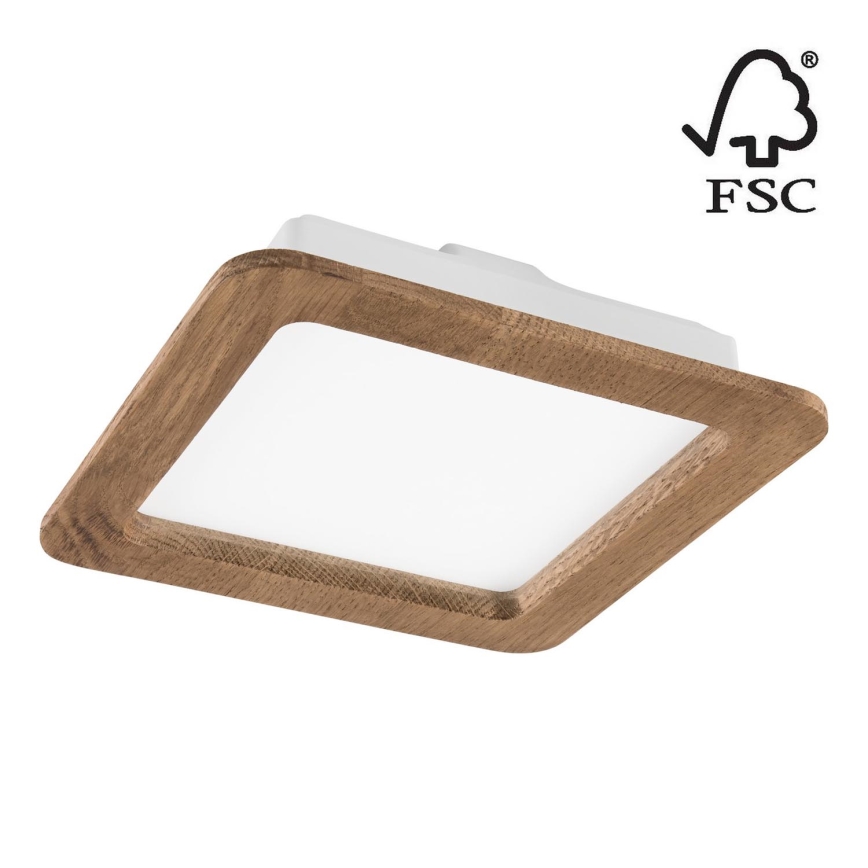 LED įleidžiamas lubinis šviestuvas WOODY SPOT LED/17W/230V 3000K graikinis riešutas 18,5x18,5 cm