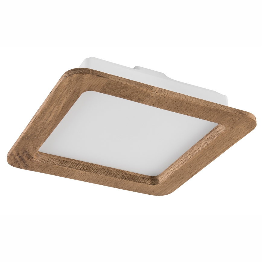 LED įleidžiamas lubinis šviestuvas WOODY SPOT LED/17W/230V 3000K graikinis riešutas 18,5x18,5 cm