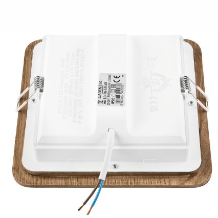 LED įleidžiamas lubinis šviestuvas WOODY SPOT LED/17W/230V 3000K graikinis riešutas 18,5x18,5 cm