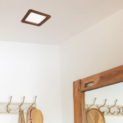 LED įleidžiamas lubinis šviestuvas WOODY SPOT LED/17W/230V 3000K vyšnia 18,5x18,5 cm