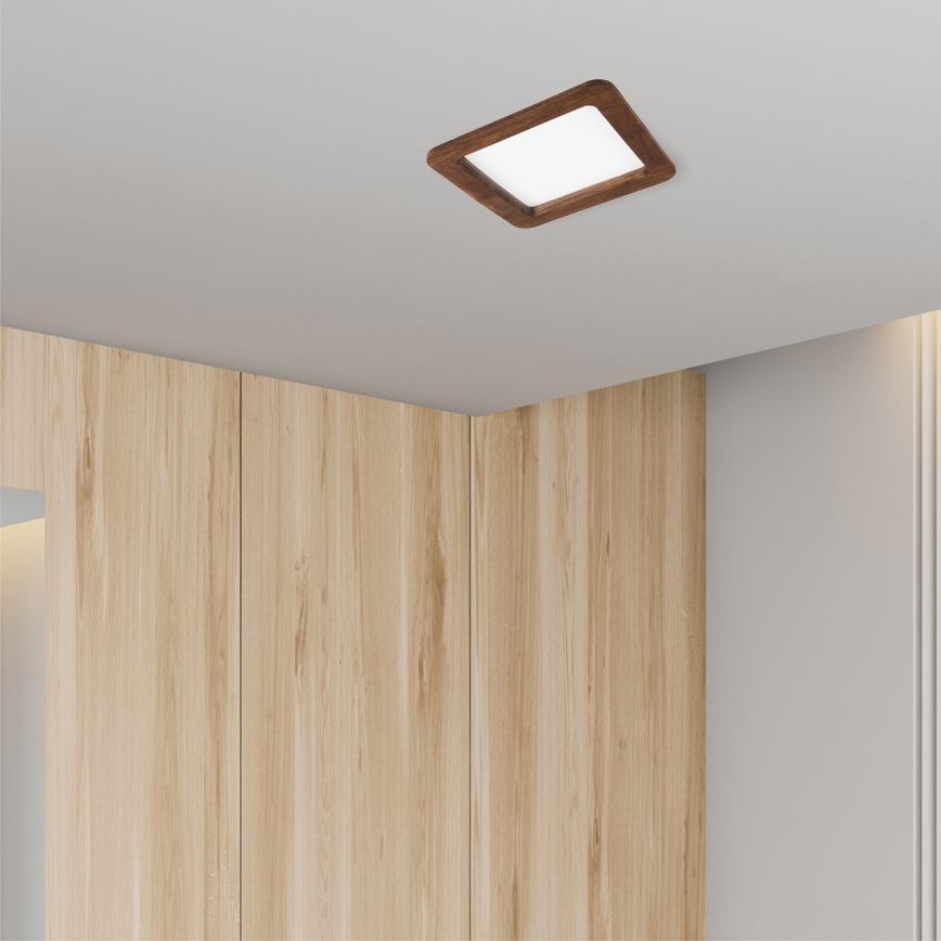 LED įleidžiamas lubinis šviestuvas WOODY SPOT LED/17W/230V 3000K vyšnia 18,5x18,5 cm