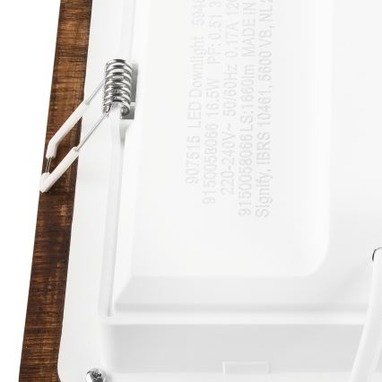 LED įleidžiamas lubinis šviestuvas WOODY SPOT LED/17W/230V 3000K vyšnia 18,5x18,5 cm
