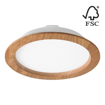 LED įleidžiamas lubinis šviestuvas WOODY SPOT LED/23,5W/230V 4000K ąžuolas ø 23,5 cm